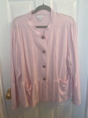 J. Jill Light Pink Peplum Button Jacket
